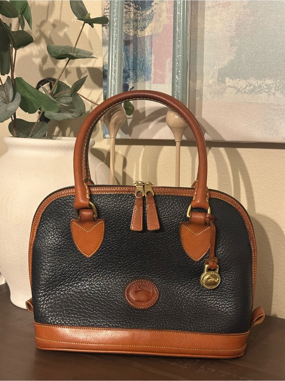Vintage Dooney & Bourke All-Weather Leather Small Domed Satchel